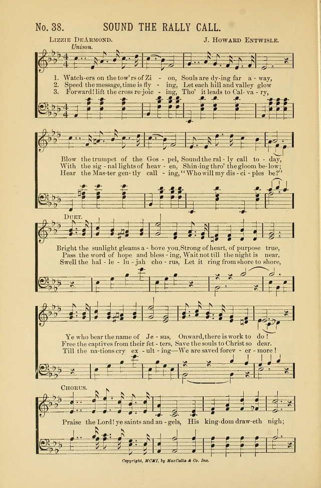 Exalted Praise: a twentieth century collection of sacred hymns for the church, Sunday school, and devotional meetings page 38