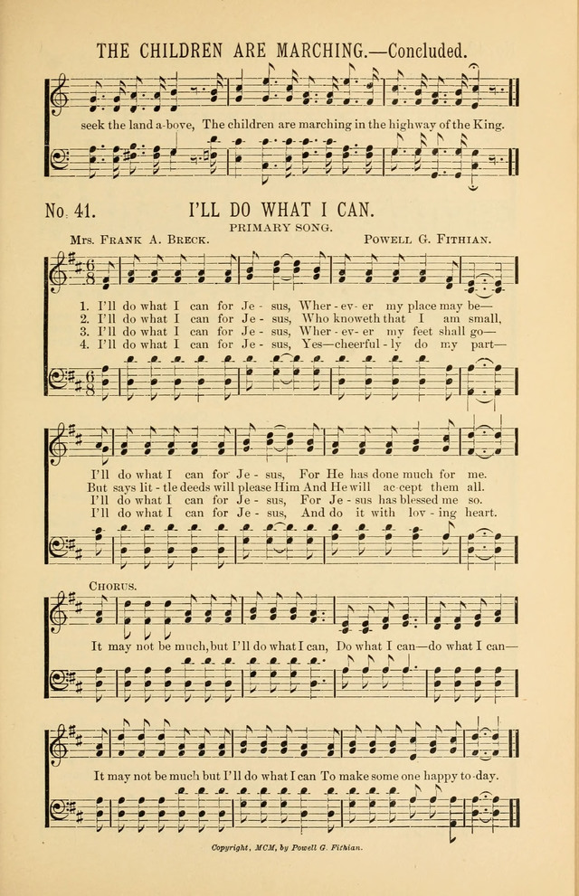 Exalted Praise: a twentieth century collection of sacred hymns for the church, Sunday school, and devotional meetings page 41