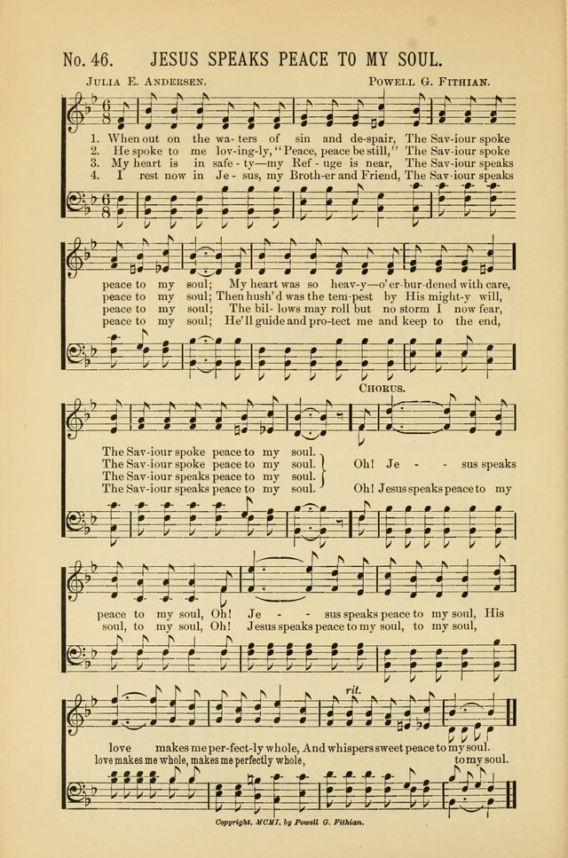 Exalted Praise: a twentieth century collection of sacred hymns for the church, Sunday school, and devotional meetings page 46