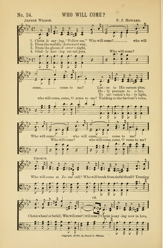 Exalted Praise: a twentieth century collection of sacred hymns for the church, Sunday school, and devotional meetings page 54