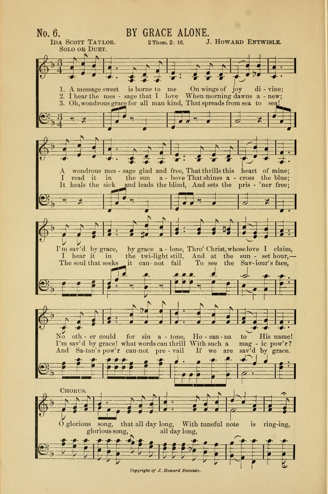 Exalted Praise: a twentieth century collection of sacred hymns for the church, Sunday school, and devotional meetings page 6