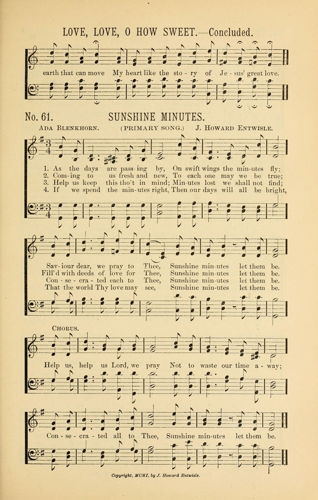 Exalted Praise: a twentieth century collection of sacred hymns for the church, Sunday school, and devotional meetings page 61