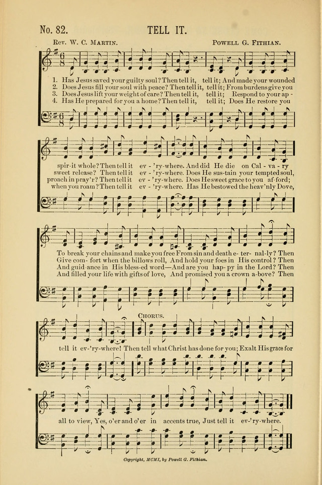 Exalted Praise: a twentieth century collection of sacred hymns for the church, Sunday school, and devotional meetings page 82