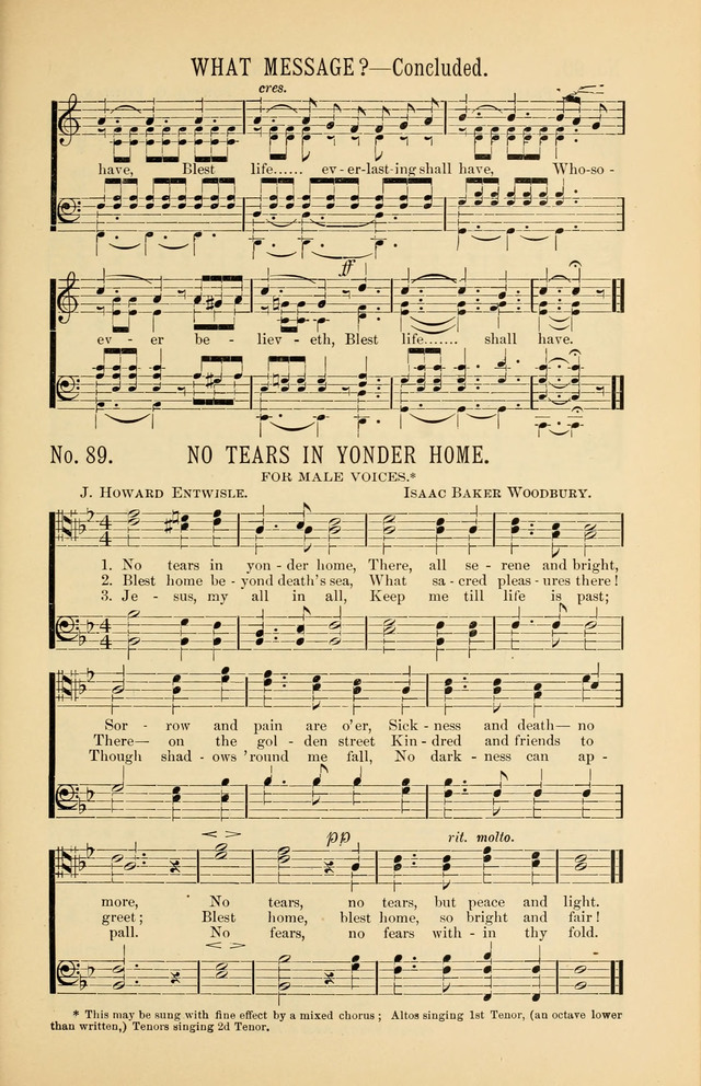 Exalted Praise: a twentieth century collection of sacred hymns for the church, Sunday school, and devotional meetings page 89