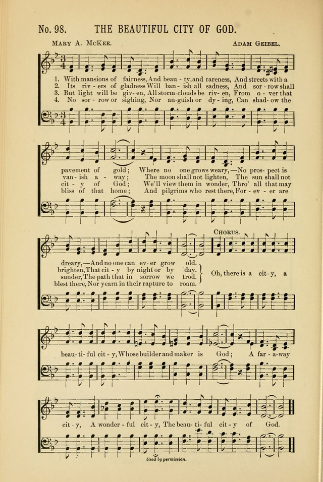 Exalted Praise: a twentieth century collection of sacred hymns for the church, Sunday school, and devotional meetings page 98