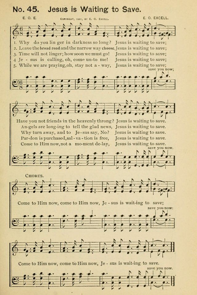 Excellent Songs: for the Church and Sunday School page 45