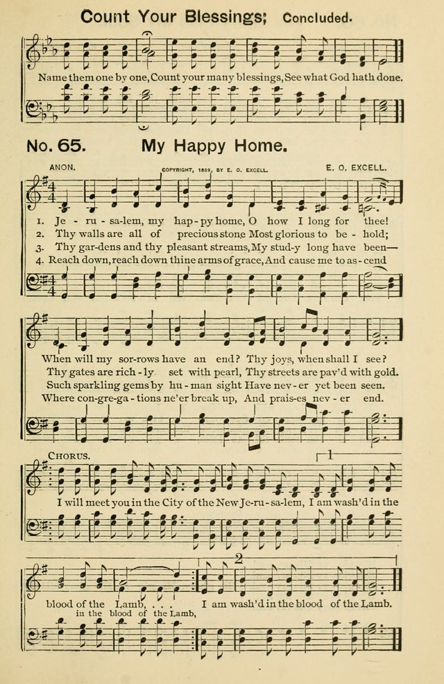 Excellent Songs: for the Church and Sunday School page 65