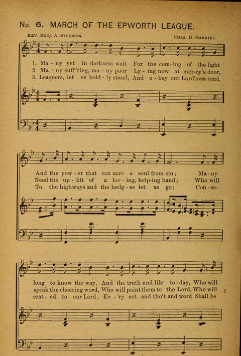 Epworth Songs: For use in the Epworth League, the Junior League, the Sunday-school, and in social services page 6