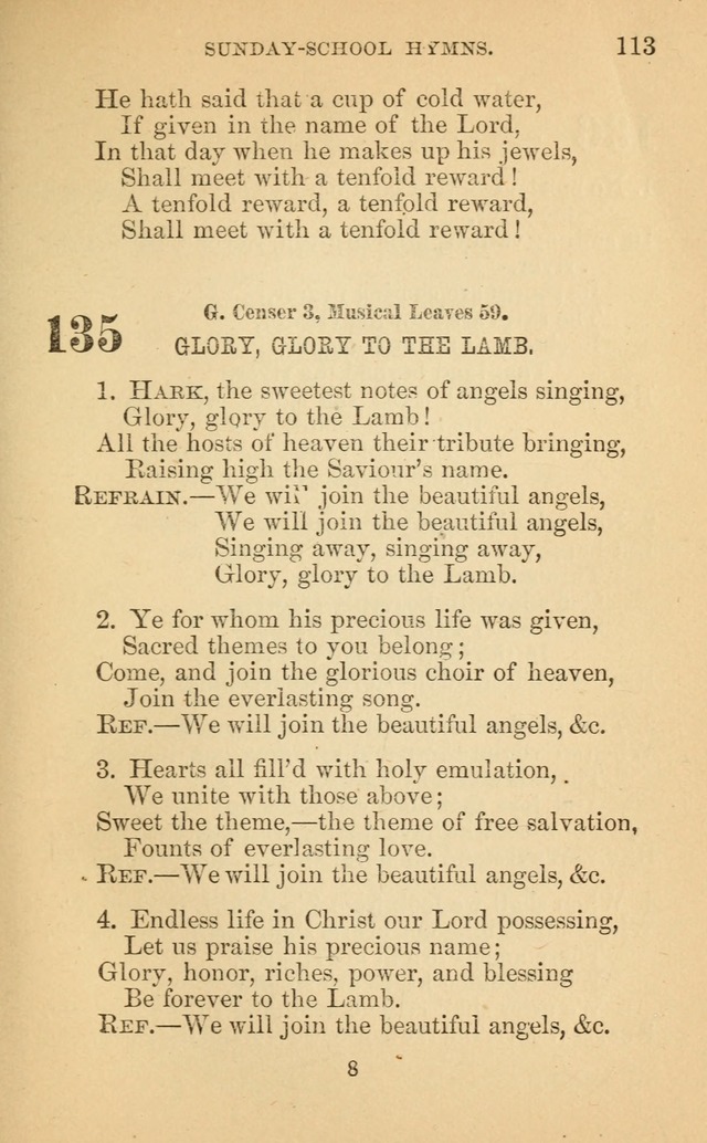 The Eclectic Sabbath School Hymn Book page 113