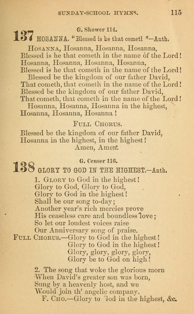 The Eclectic Sabbath School Hymn Book page 115