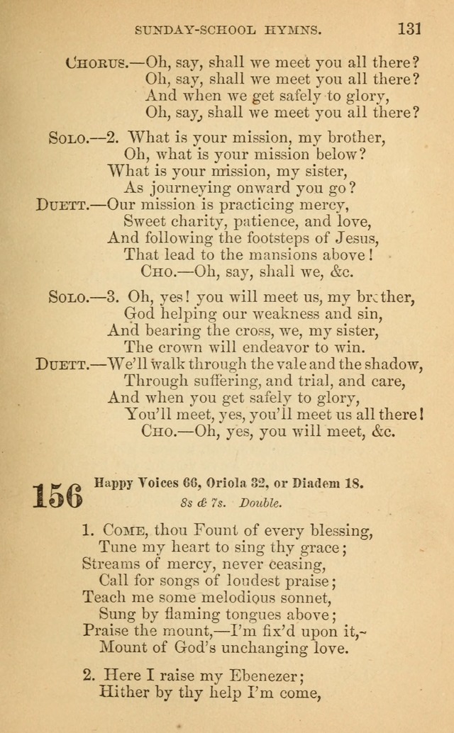 The Eclectic Sabbath School Hymn Book page 131