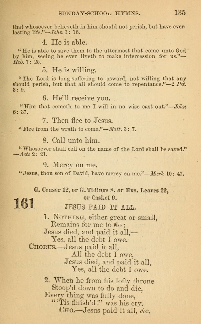 The Eclectic Sabbath School Hymn Book page 135