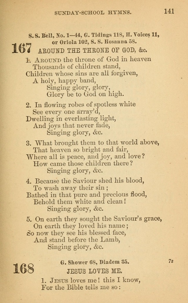 The Eclectic Sabbath School Hymn Book page 141