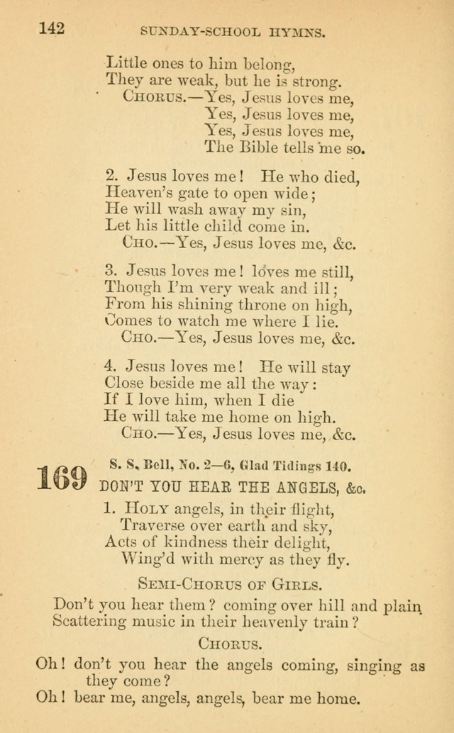 The Eclectic Sabbath School Hymn Book page 142