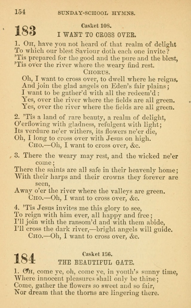 The Eclectic Sabbath School Hymn Book page 154