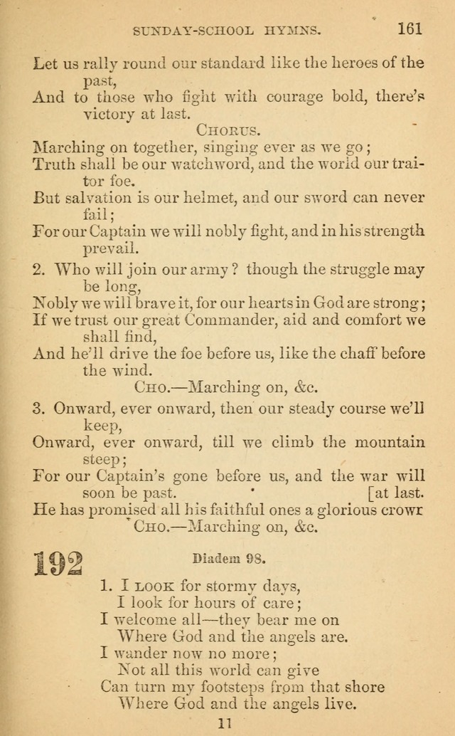 The Eclectic Sabbath School Hymn Book page 161