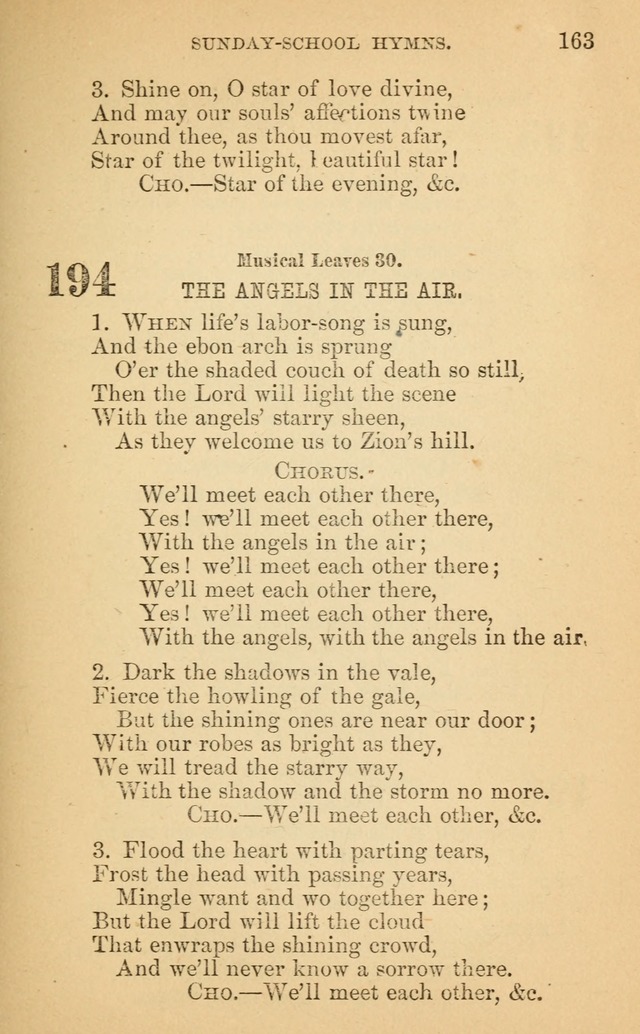 The Eclectic Sabbath School Hymn Book page 163