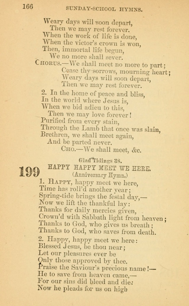 The Eclectic Sabbath School Hymn Book page 166