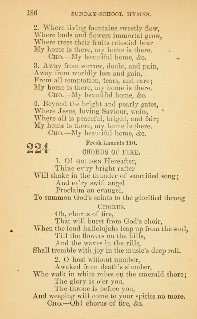 The Eclectic Sabbath School Hymn Book page 186