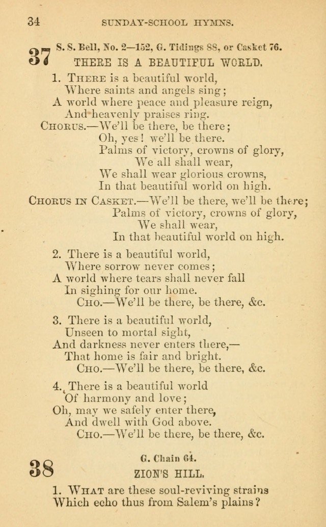 The Eclectic Sabbath School Hymn Book page 34