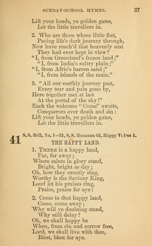 The Eclectic Sabbath School Hymn Book page 37