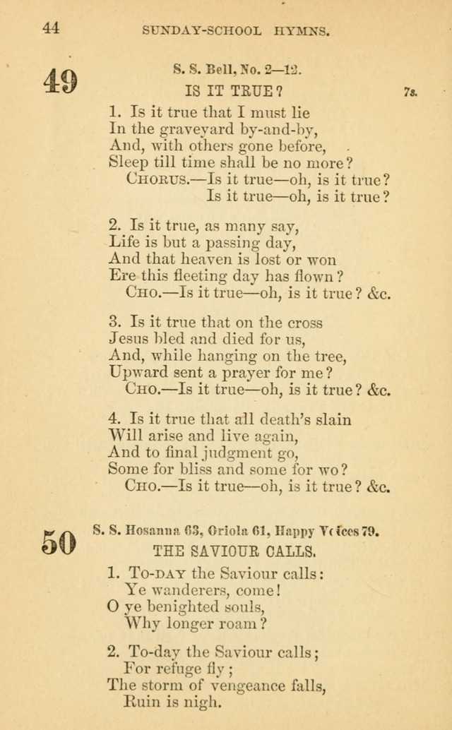 The Eclectic Sabbath School Hymn Book page 44