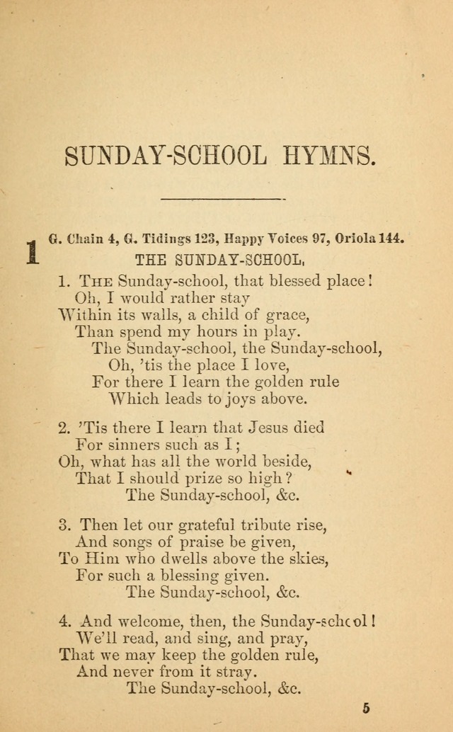 The Eclectic Sabbath School Hymn Book page 5