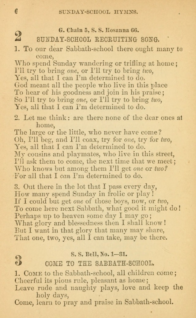 The Eclectic Sabbath School Hymn Book page 6