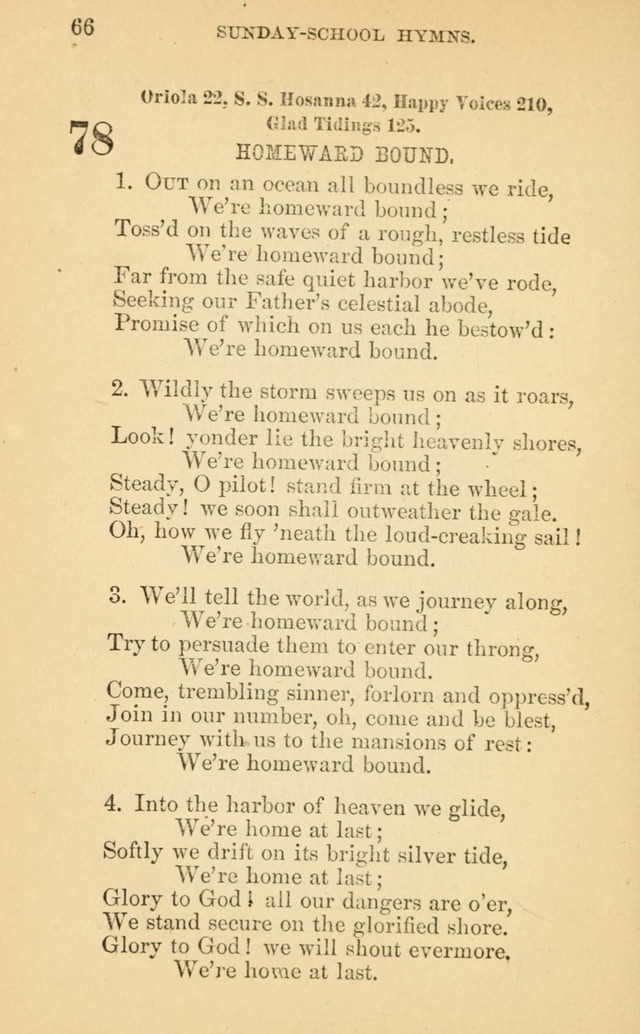 The Eclectic Sabbath School Hymn Book page 66