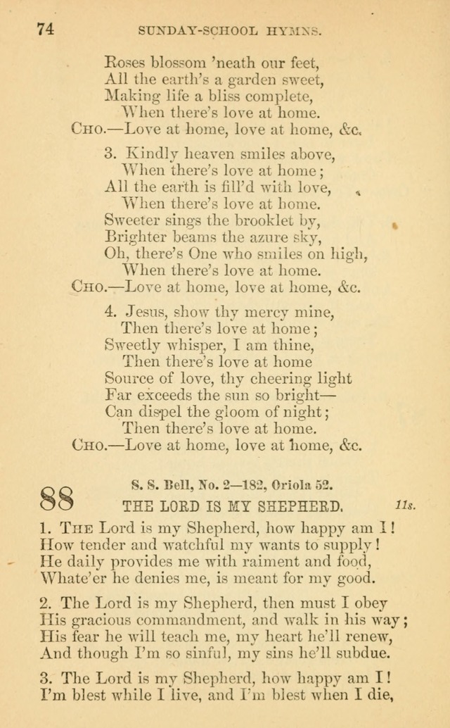 The Eclectic Sabbath School Hymn Book page 74