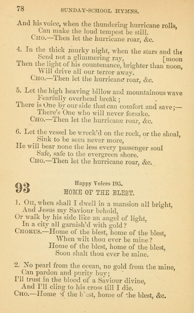 The Eclectic Sabbath School Hymn Book page 78