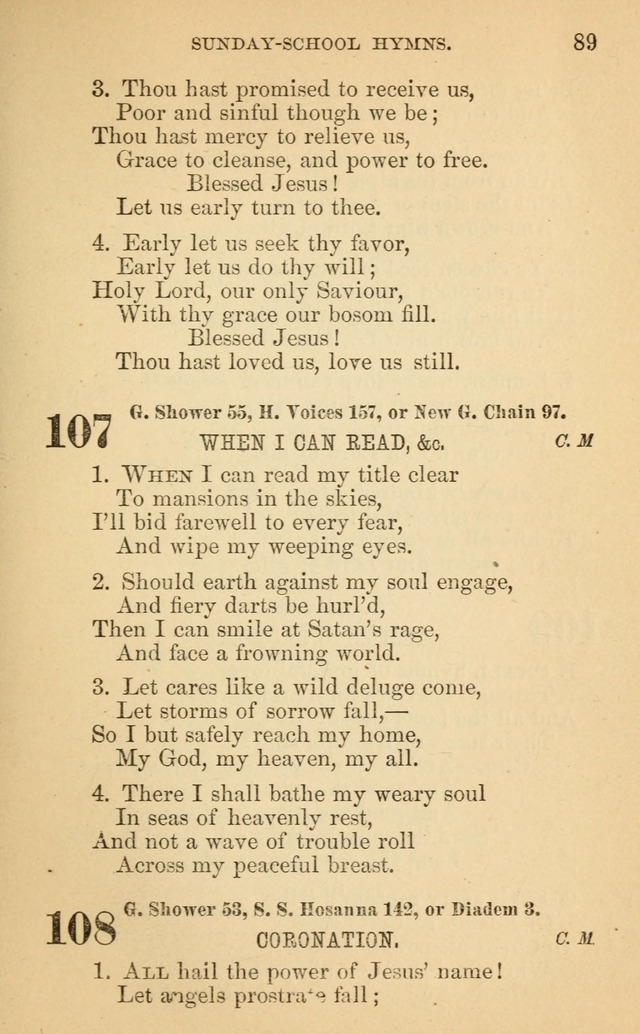 The Eclectic Sabbath School Hymn Book page 89