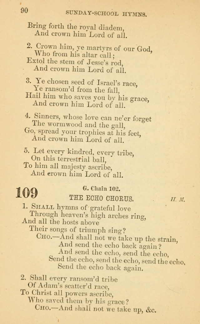 The Eclectic Sabbath School Hymn Book page 90