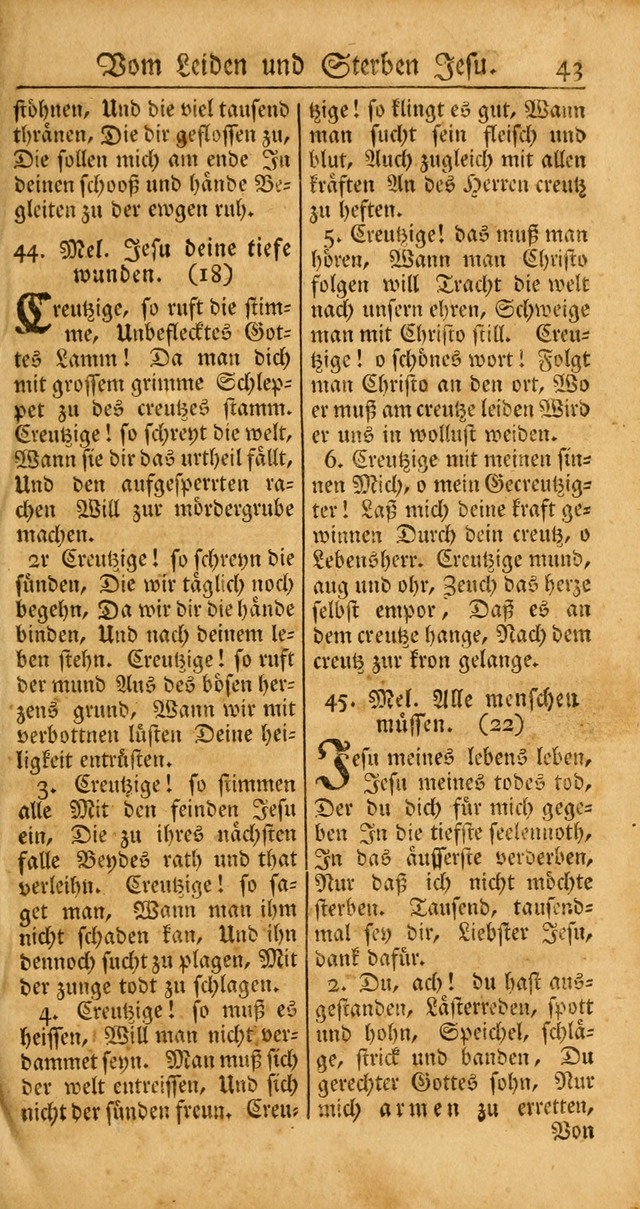 Ein Unpartheyisches Gesang-Buch: enthaltend geistreiche Lieder und Psalmen, zum allgemeinen Gebrauch des wahren Gottesdienstes auf begehren der Brüderschaft der Menoniten Gemeinen... page 123