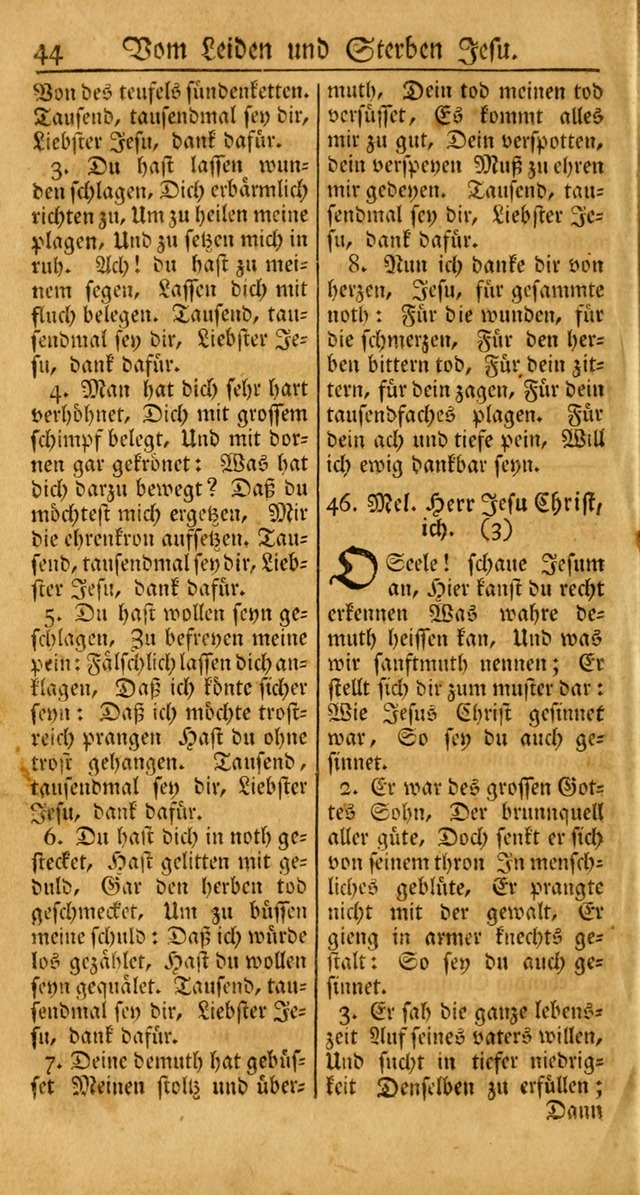 Ein Unpartheyisches Gesang-Buch: enthaltend geistreiche Lieder und Psalmen, zum allgemeinen Gebrauch des wahren Gottesdienstes auf begehren der Brüderschaft der Menoniten Gemeinen... page 124