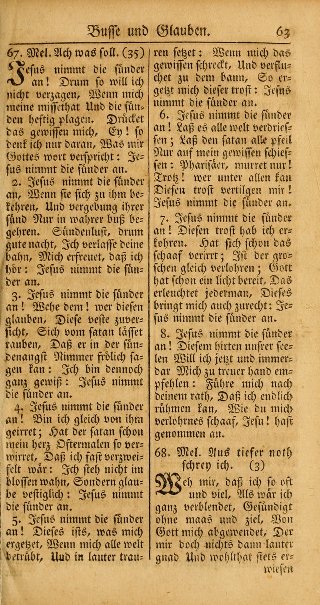 Ein Unpartheyisches Gesang-Buch: enthaltend geistreiche Lieder und Psalmen, zum allgemeinen Gebrauch des wahren Gottesdienstes auf begehren der Brüderschaft der Menoniten Gemeinen... page 143