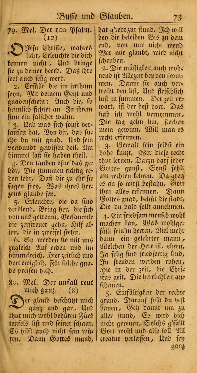 Ein Unpartheyisches Gesang-Buch: enthaltend geistreiche Lieder und Psalmen, zum allgemeinen Gebrauch des wahren Gottesdienstes auf begehren der Brüderschaft der Menoniten Gemeinen... page 153