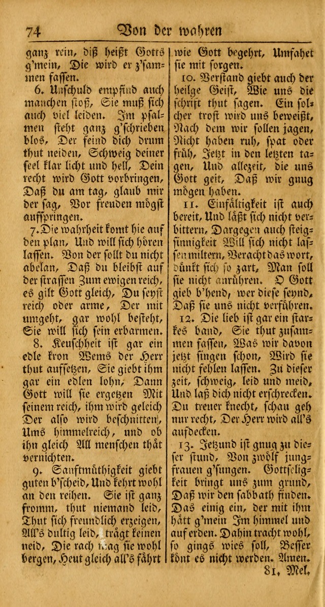 Ein Unpartheyisches Gesang-Buch: enthaltend geistreiche Lieder und Psalmen, zum allgemeinen Gebrauch des wahren Gottesdienstes auf begehren der Brüderschaft der Menoniten Gemeinen... page 154