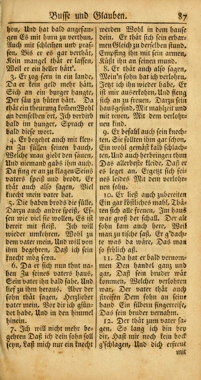 Ein Unpartheyisches Gesang-Buch: enthaltend geistreiche Lieder und Psalmen, zum allgemeinen Gebrauch des wahren Gottesdienstes auf begehren der Brüderschaft der Menoniten Gemeinen... page 167