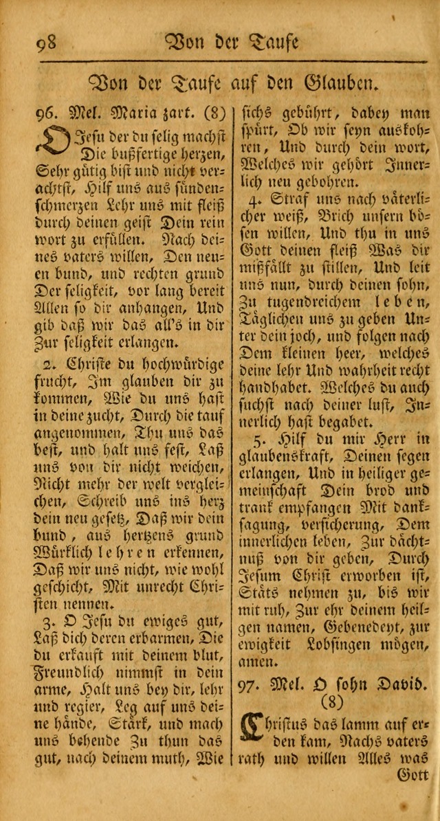 Ein Unpartheyisches Gesang-Buch: enthaltend geistreiche Lieder und Psalmen, zum allgemeinen Gebrauch des wahren Gottesdienstes auf begehren der Brüderschaft der Menoniten Gemeinen... page 178