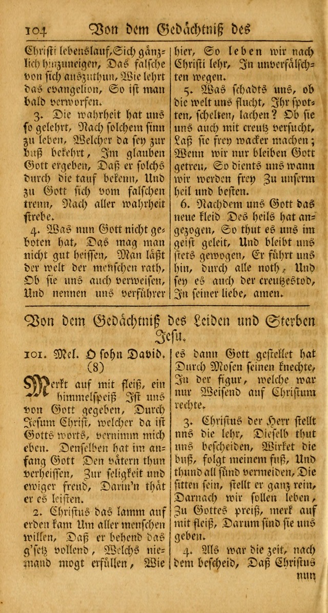 Ein Unpartheyisches Gesang-Buch: enthaltend geistreiche Lieder und Psalmen, zum allgemeinen Gebrauch des wahren Gottesdienstes auf begehren der Brüderschaft der Menoniten Gemeinen... page 184