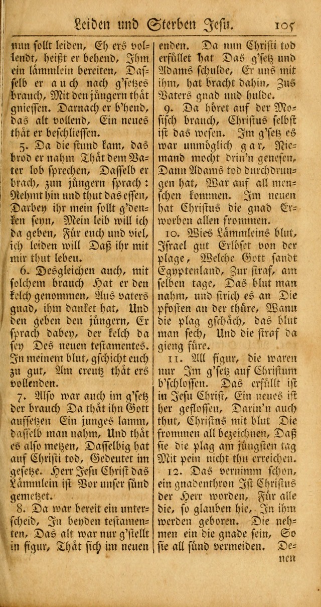 Ein Unpartheyisches Gesang-Buch: enthaltend geistreiche Lieder und Psalmen, zum allgemeinen Gebrauch des wahren Gottesdienstes auf begehren der Brüderschaft der Menoniten Gemeinen... page 185