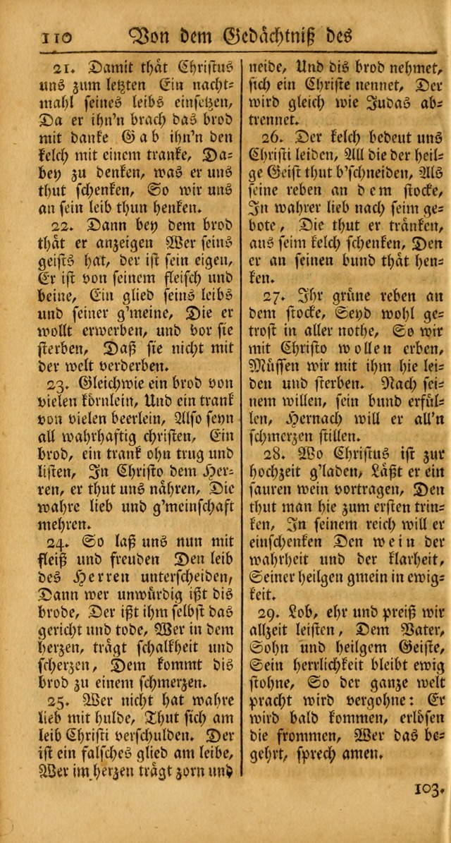 Ein Unpartheyisches Gesang-Buch: enthaltend geistreiche Lieder und Psalmen, zum allgemeinen Gebrauch des wahren Gottesdienstes auf begehren der Brüderschaft der Menoniten Gemeinen... page 190