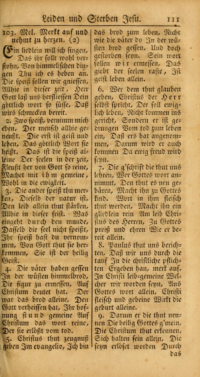 Ein Unpartheyisches Gesang-Buch: enthaltend geistreiche Lieder und Psalmen, zum allgemeinen Gebrauch des wahren Gottesdienstes auf begehren der Brüderschaft der Menoniten Gemeinen... page 191