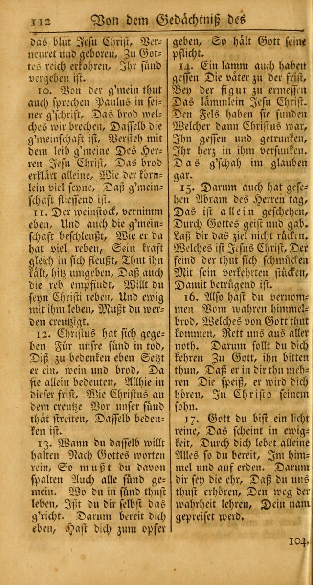 Ein Unpartheyisches Gesang-Buch: enthaltend geistreiche Lieder und Psalmen, zum allgemeinen Gebrauch des wahren Gottesdienstes auf begehren der Brüderschaft der Menoniten Gemeinen... page 192