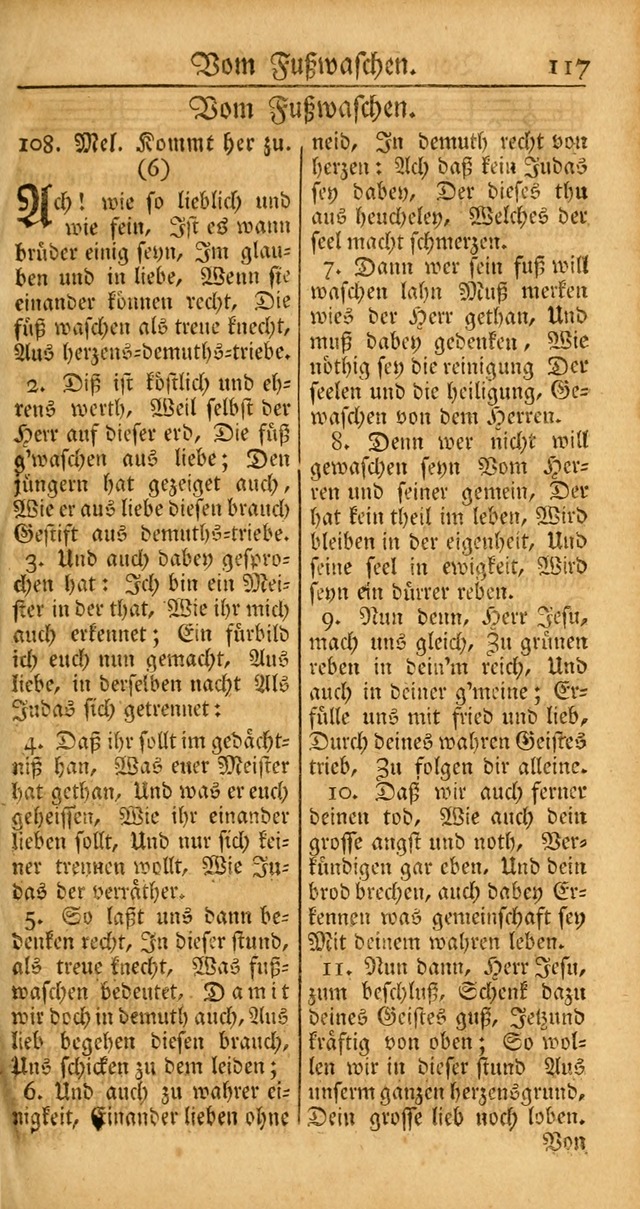 Ein Unpartheyisches Gesang-Buch: enthaltend geistreiche Lieder und Psalmen, zum allgemeinen Gebrauch des wahren Gottesdienstes auf begehren der Brüderschaft der Menoniten Gemeinen... page 197