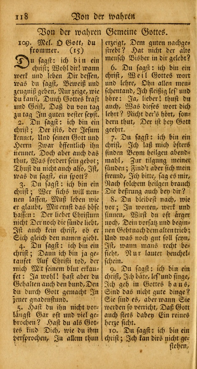 Ein Unpartheyisches Gesang-Buch: enthaltend geistreiche Lieder und Psalmen, zum allgemeinen Gebrauch des wahren Gottesdienstes auf begehren der Brüderschaft der Menoniten Gemeinen... page 198