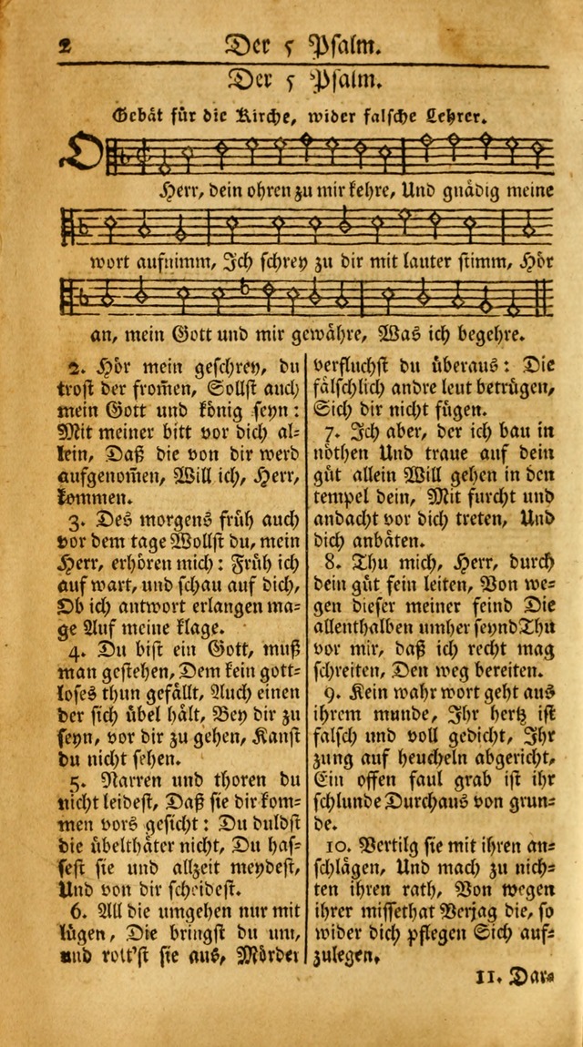 Ein Unpartheyisches Gesang-Buch: enthaltend geistreiche Lieder und Psalmen, zum allgemeinen Gebrauch des wahren Gottesdienstes auf begehren der Brüderschaft der Menoniten Gemeinen... page 2