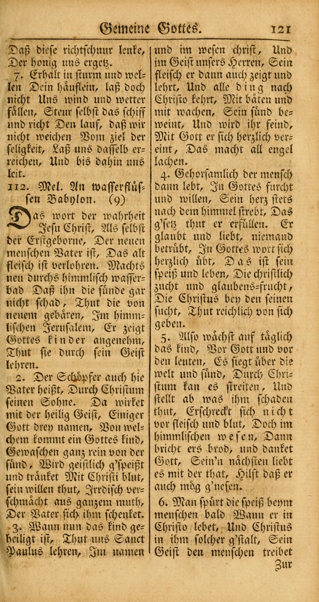 Ein Unpartheyisches Gesang-Buch: enthaltend geistreiche Lieder und Psalmen, zum allgemeinen Gebrauch des wahren Gottesdienstes auf begehren der Brüderschaft der Menoniten Gemeinen... page 201