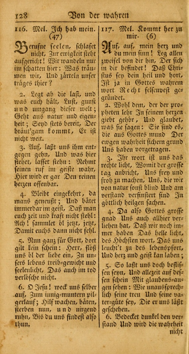 Ein Unpartheyisches Gesang-Buch: enthaltend geistreiche Lieder und Psalmen, zum allgemeinen Gebrauch des wahren Gottesdienstes auf begehren der Brüderschaft der Menoniten Gemeinen... page 208